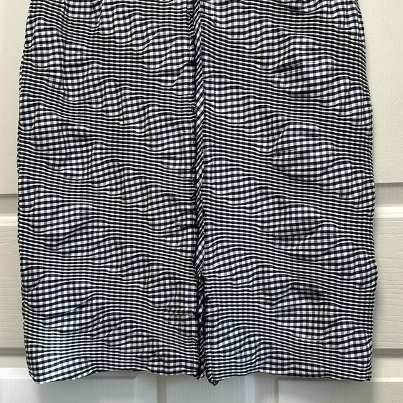 NWT OSCAR DE LA RENTA  Navy and White Check Cap Sleeve Dress Sz 8 - Picture 5 of 14